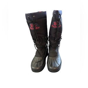 Arctic Cat Tall Winter Snowmobile Winter Boots Size 7 Navy Red Lace Up No Packs